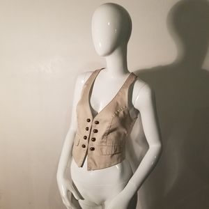 COPY - Khaki Button Vest - H&M Size 6 - Great for Cosplay